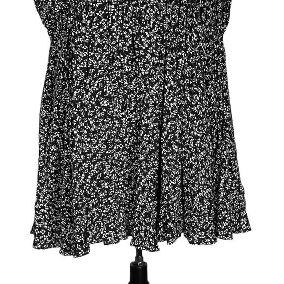 Free People Women's Dress Black White Floral Pockets Drawstring Oversized Size M - Picture 7 of 10
